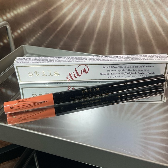 Stila ~ Stay All Day Dual-Ended Liquid Eyeliner ~ Shades Intense Black & Mai Tai - Picture 1 of 1